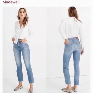 Madewell The Perfect Vintage Jean High Rise 11”, lite blue  wash. Size 29P.